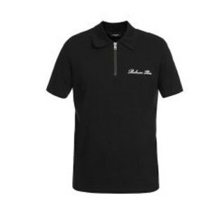 Balmain Black Polo With Zip Closure And Classic Collar - NWT